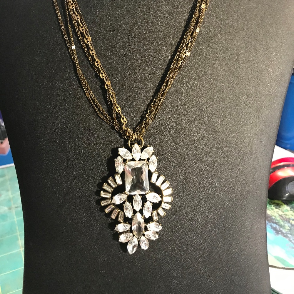 Badgley Mischka necklace with clear stones